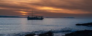 Preview wallpaper boat, sea, nature, evening