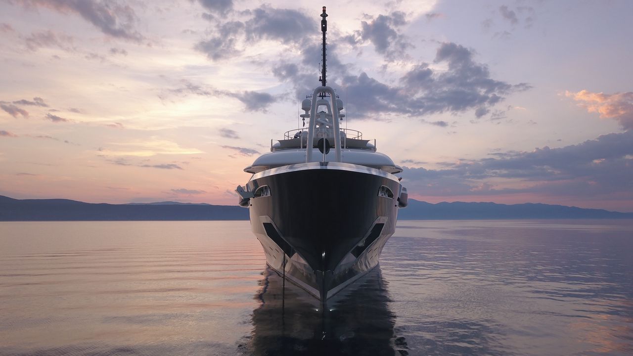 Wallpaper boat, sea, sky, horizon