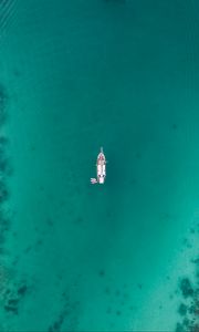 Preview wallpaper boat, sea, underwater, bottom, minimalism