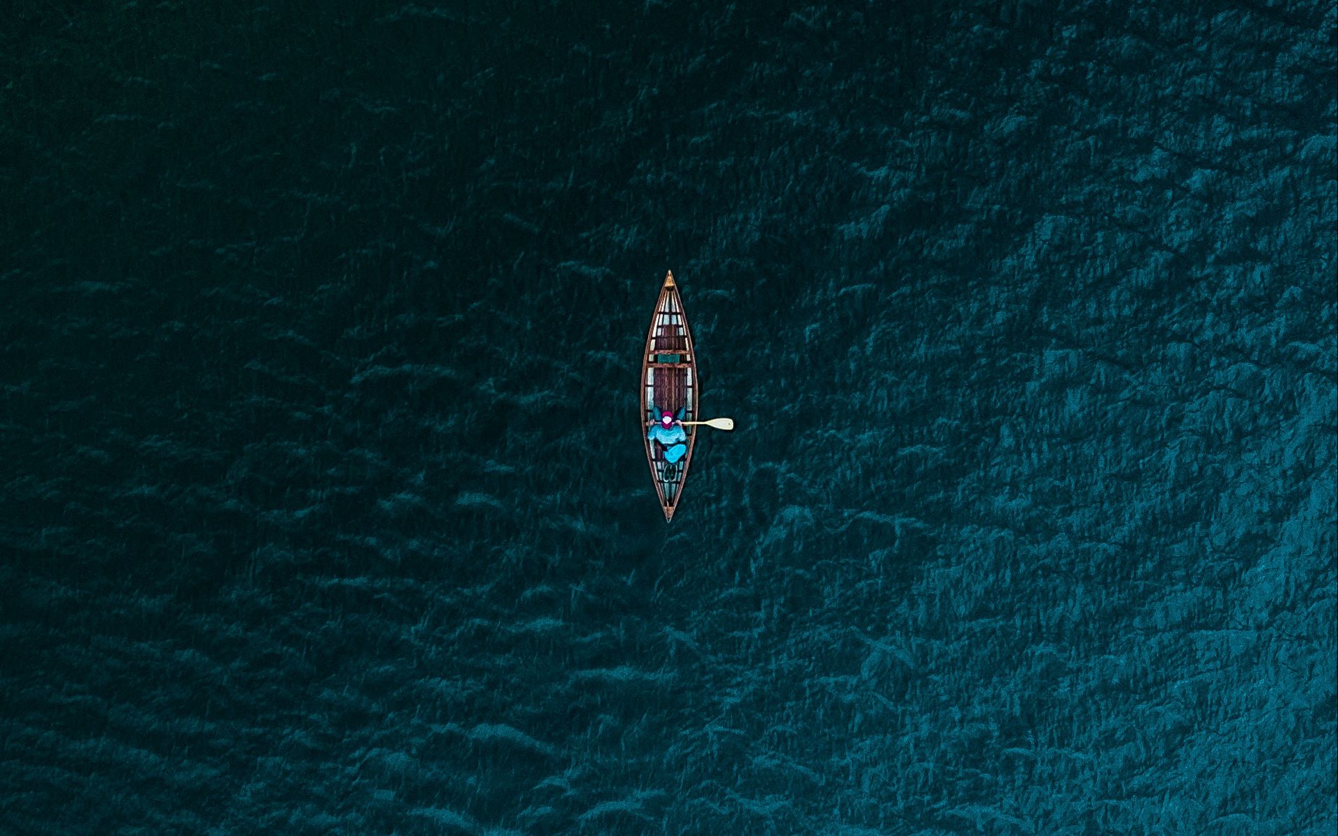 1920x1200 Wallpaper boat, sea, view from above, water