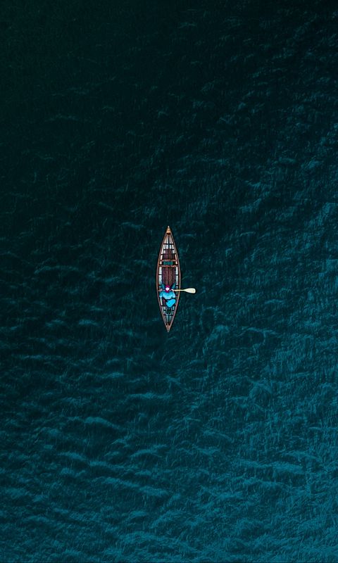 480x800 Wallpaper boat, sea, view from above, water