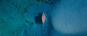 Preview wallpaper boat, sea, water, aerial view