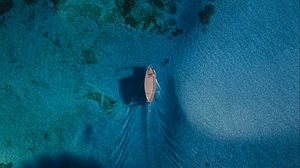 Preview wallpaper boat, sea, water, aerial view