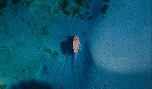 Preview wallpaper boat, sea, water, aerial view