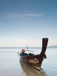 Preview wallpaper boat, sea, water, horizon