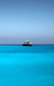 Preview wallpaper boat, ship, horizon, blue
