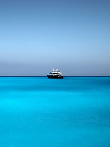 Preview wallpaper boat, ship, horizon, blue