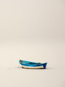 Preview wallpaper boat, snow, winter, minimalism, white