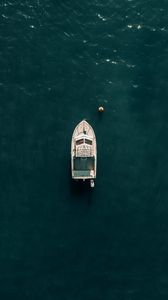 Preview wallpaper boat, speedboat, aerial view, water, sea