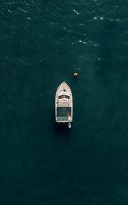 Preview wallpaper boat, speedboat, aerial view, water, sea