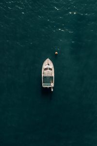 Preview wallpaper boat, speedboat, aerial view, water, sea