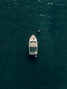 Preview wallpaper boat, speedboat, aerial view, water, sea