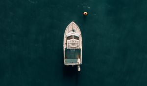 Preview wallpaper boat, speedboat, aerial view, water, sea