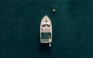 Preview wallpaper boat, speedboat, aerial view, water, sea