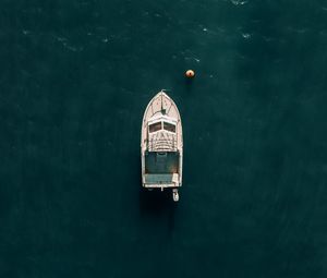 Preview wallpaper boat, speedboat, aerial view, water, sea