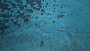 Preview wallpaper boat, water, aerial view, height, view