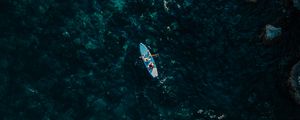 Preview wallpaper boat, water, aerial view, sea
