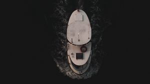 Preview wallpaper boat, water, aerial view