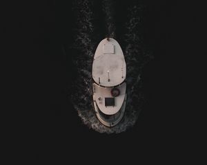 Preview wallpaper boat, water, aerial view