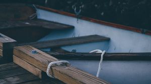 Preview wallpaper boat, wooden, rope