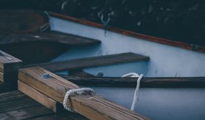 Preview wallpaper boat, wooden, rope