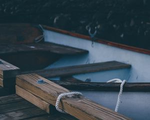 Preview wallpaper boat, wooden, rope