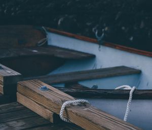 Preview wallpaper boat, wooden, rope