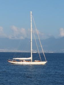 Preview wallpaper boat, yacht, mast, sea