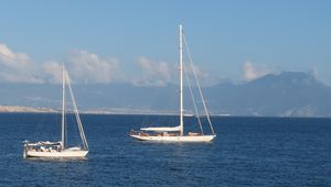 Preview wallpaper boat, yacht, mast, sea