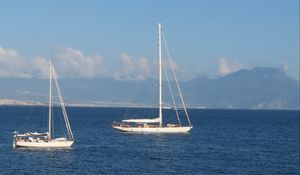 Preview wallpaper boat, yacht, mast, sea