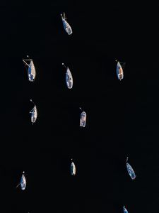 Preview wallpaper boats, boat, aerial view, water, black