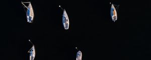 Preview wallpaper boats, boat, aerial view, water, black