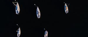 Preview wallpaper boats, boat, aerial view, water, black