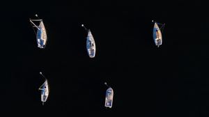 Preview wallpaper boats, boat, aerial view, water, black