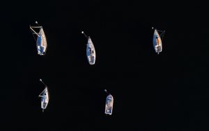 Preview wallpaper boats, boat, aerial view, water, black