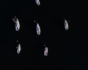 Preview wallpaper boats, boat, aerial view, water, black