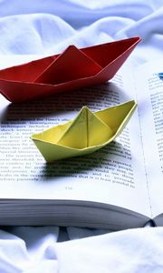 Preview wallpaper boats, book, paper, colored