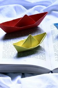 Preview wallpaper boats, book, paper, colored