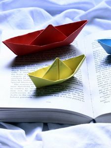 Preview wallpaper boats, book, paper, colored