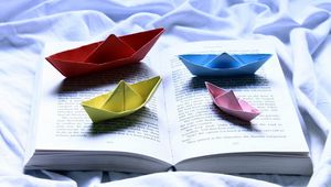 Preview wallpaper boats, book, paper, colored