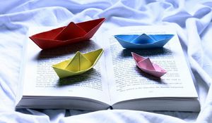 Preview wallpaper boats, book, paper, colored