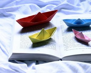 Preview wallpaper boats, book, paper, colored