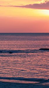 Preview wallpaper boats, decline, ocean, sky, coast, horizon