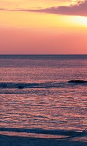 Preview wallpaper boats, decline, ocean, sky, coast, horizon