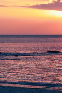 Preview wallpaper boats, decline, ocean, sky, coast, horizon