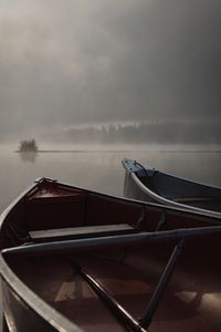 Preview wallpaper boats, fog, river, evening