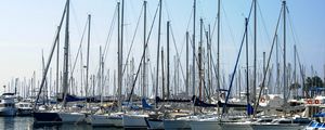 Preview wallpaper boats, masts, bay, water