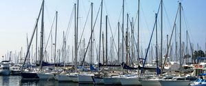 Preview wallpaper boats, masts, bay, water