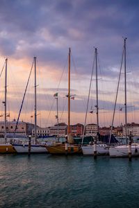 Preview wallpaper boats, masts, pier, sea