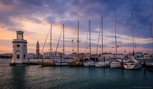 Preview wallpaper boats, masts, pier, sea